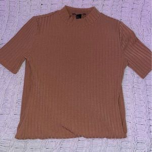 Tan short sleeve dress midi